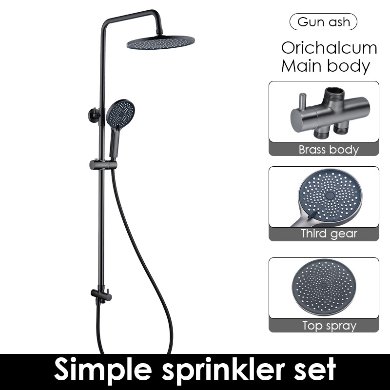 Pistola gris simple ducha fría en la pared