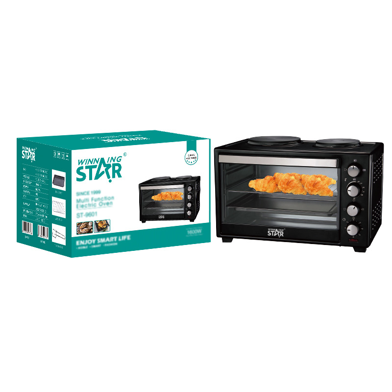 Winningstar transfronterizo estándar británico estándar europeo 40L pequeño hogar hornear pollo asado multifunción horno visual