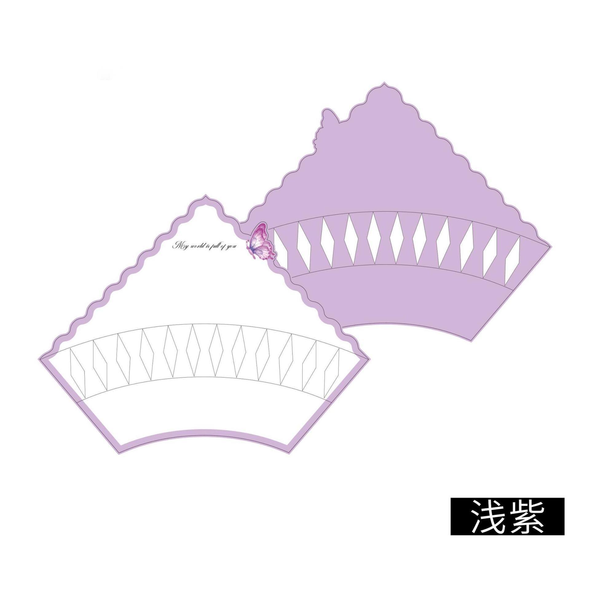 플라잉 버터플라이 웨이브 엣지 스타일링 시트 [라이트 퍼플] (63*49CM) ±5%, (47*65CM) ±5%