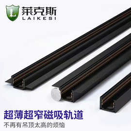 超薄磁吸轨道灯 48V无主灯嵌入式射灯 白色暗装明装接入智能批发