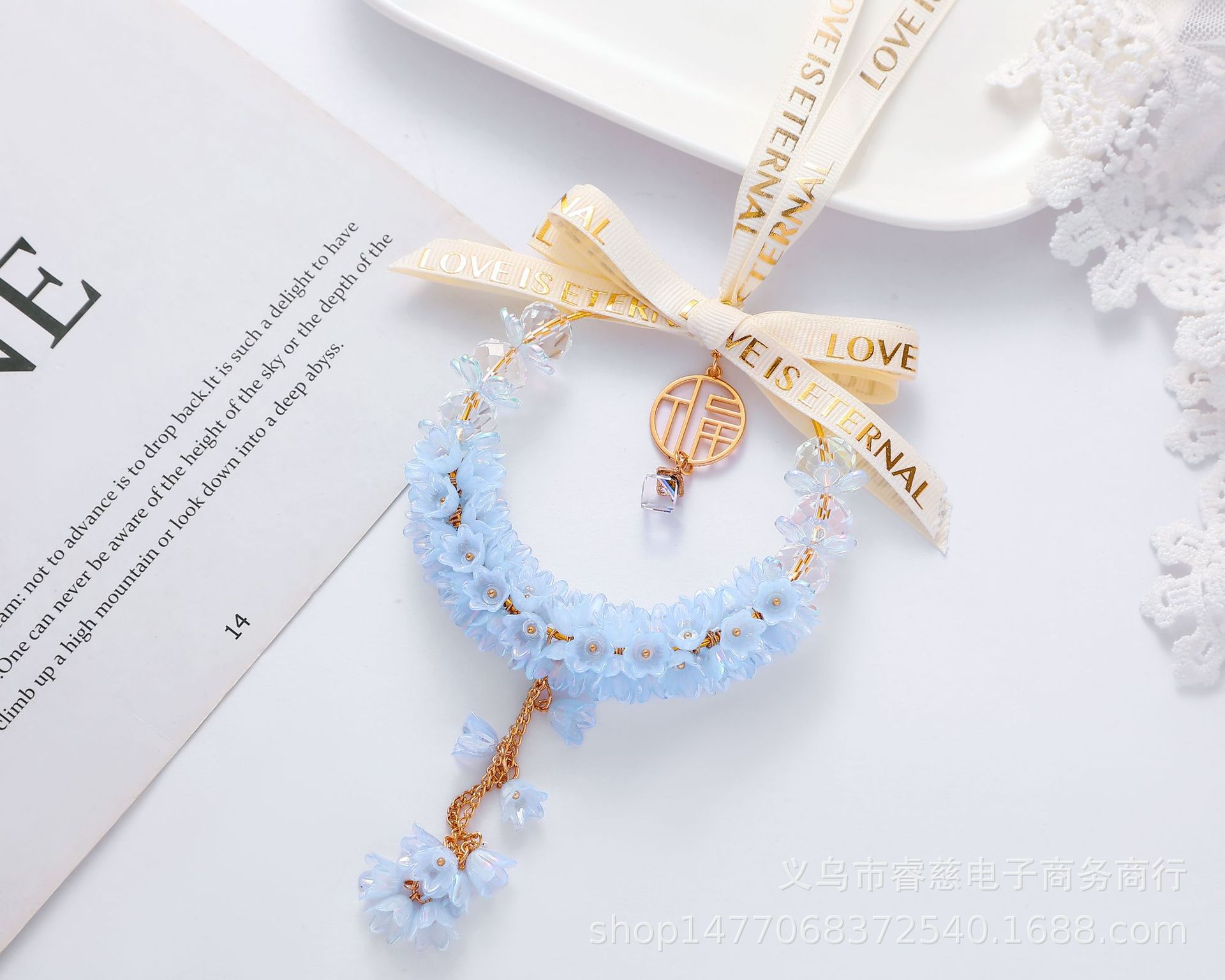 Car-mounted Internet Red Bell Orchid Girl Car Crystal Pendant Goddess Decoration Car Safety Joy Pendant Jewelry