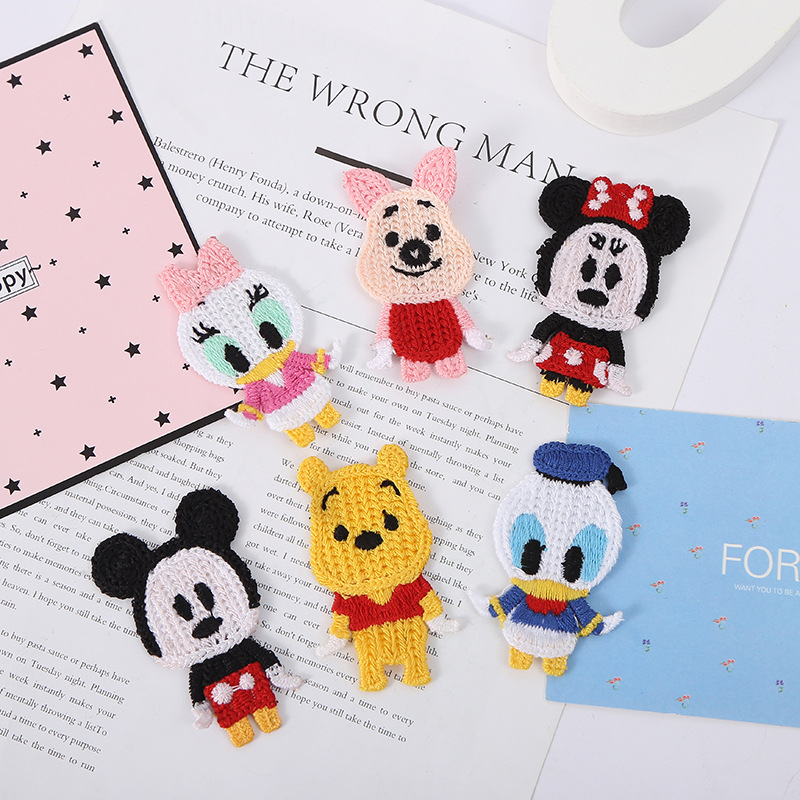 宝宝卡通米奇创意发夹儿童diy刘海夹bb夹发夹服装辅料补丁布贴