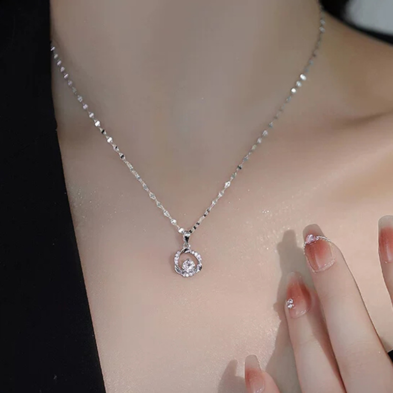 S999纯银莫比乌斯项链女轻奢小众新款高级感锁骨链生日礼物送女友|undefined