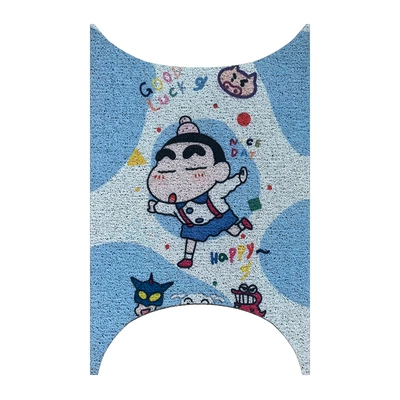 Black Thick Foot Mat, Electric vehicle foot mat - crayon-shin-chan-no9-mz3