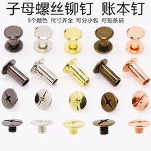 子母账本钉盒装 对接金属平面十一字子母铆钉对锁螺丝 柳钉螺钉