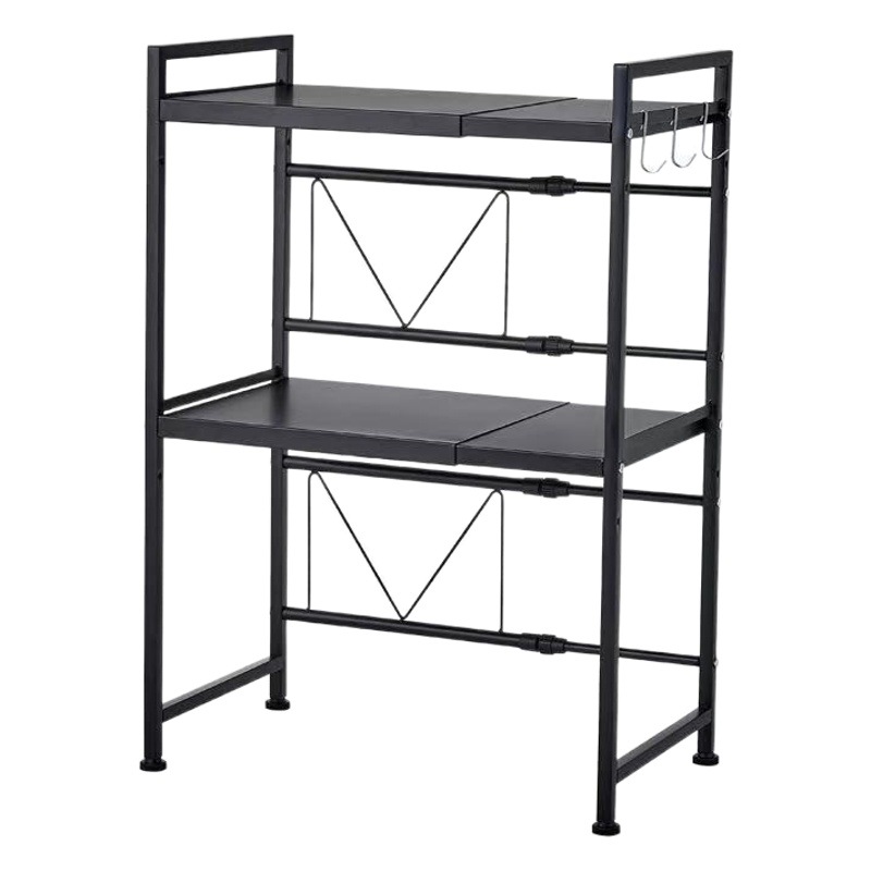 Kitchen Retractable Microwave Oven Storage Rack Kitchen Countertop Floor-Standing Kitchen Storage Rack Stainless Steel Shelf