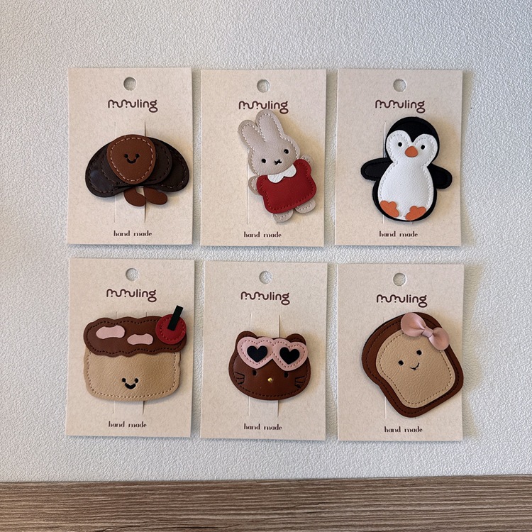 New Leather Korean Hairpin Girls Penguin Rabbit Cat Cute Kidsren Bb...