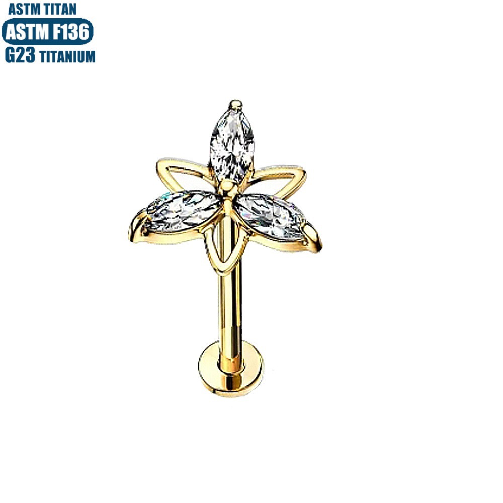 Pointed titanium steel lip stud product view