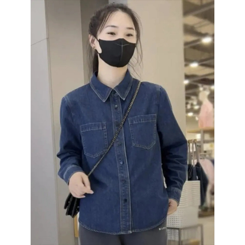 短款加絨加厚牛仔襯衫女2025秋冬休閒時尚小個子疊穿襯衣上衣