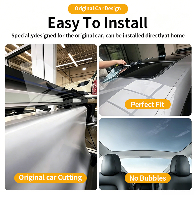 Cross-Border Exclusive Supply of Pre-Cut Tpu Sunroof Blue Crystal Black Crystal Ice Armor Explosion-Proof Heat-Insulating Ppf Suitable for Rav4 (2026)