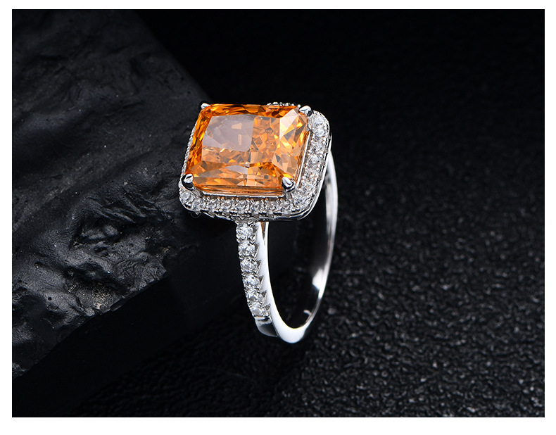 Fashion Geometric Sterling Silver Plating Zircon Rings 1 Piece