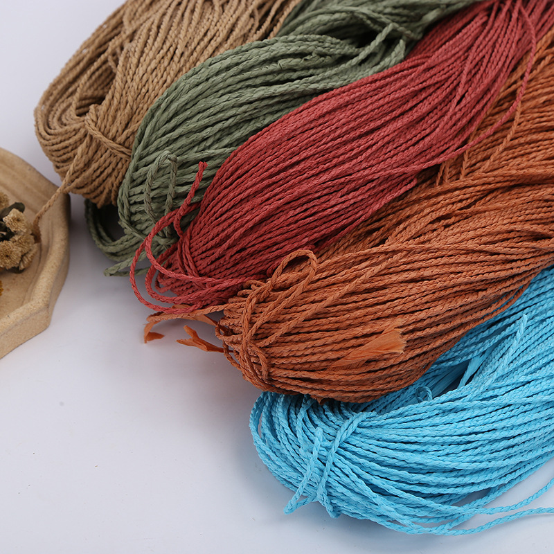 双股彩色纸绳3mm4毫米FSC环保礼品装饰纸藤宠物玩具萝卜手工材料