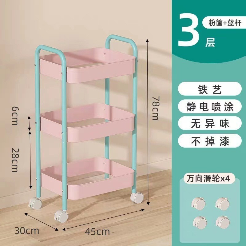 中古风收纳小推车置物架家用脏衣篮卫生间浴室衣服收纳筐洗衣篮子|undefined