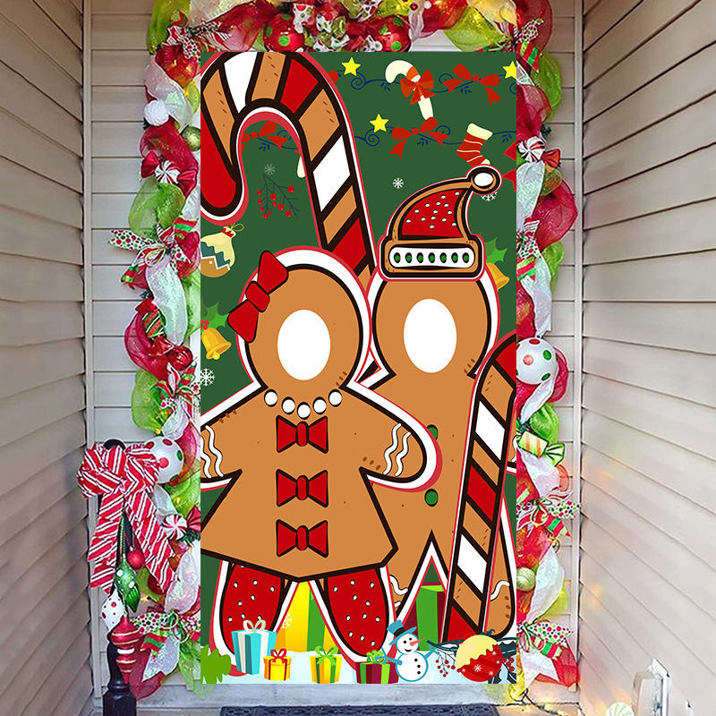 Amazon 2021 New Halloween Christmas door curtain door flag hanging flag supply manufacturers support Pictures to make goods