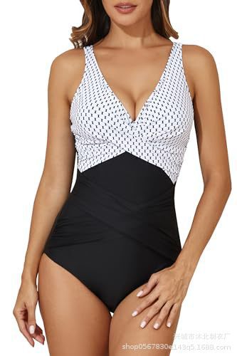 2024 Amazon nuevo trajes de baño de mujer europeos y estadounidenses unidos delgados trajes de baño unidos retro plegado retro