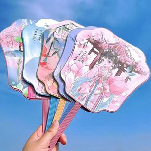 Large Cartoon Fan Classical Beauty Fan Antique Hanfu Photo Cool Hand Plastic Student Dance Chinese Style