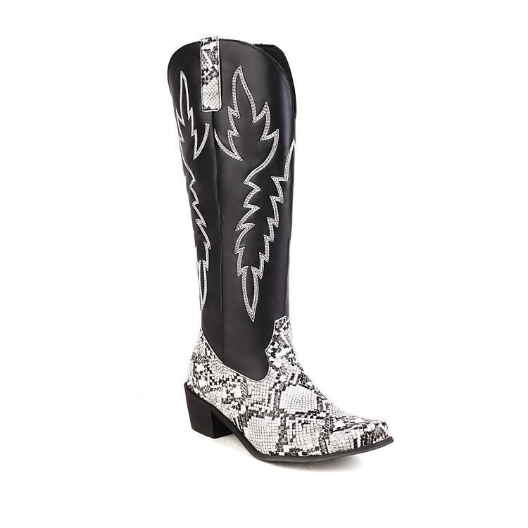 Women's plus-size fashion boots with round heads and high heels_voghion.com