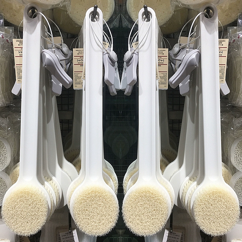 Щетка для купания японская MUJI, купание, лучшая спина, длинная ручка, матовая щетка для тела