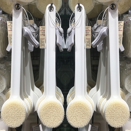 Japan's MUJI Muji same style bath brush long handle soft hair bath brush back rub back brush bath artifact