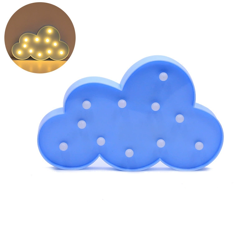 LED shape lamp, warm white, creative decorative shapes (moon, star, cloud, cactus, more)