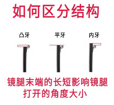 眼鏡フレーム男女目足汎用アレルギー防止鏡脚水晶素殻金属脚部品一対卸売り