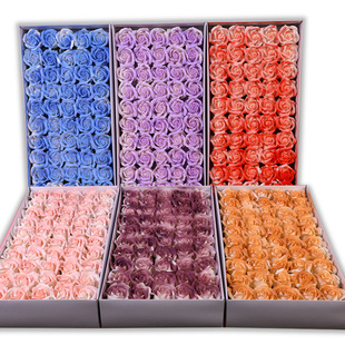 Three-Layer Soap Flower High Simulation Rose Valentine's Day Soap Flower Cappuccino Simulation Flower Gift Box Decoration