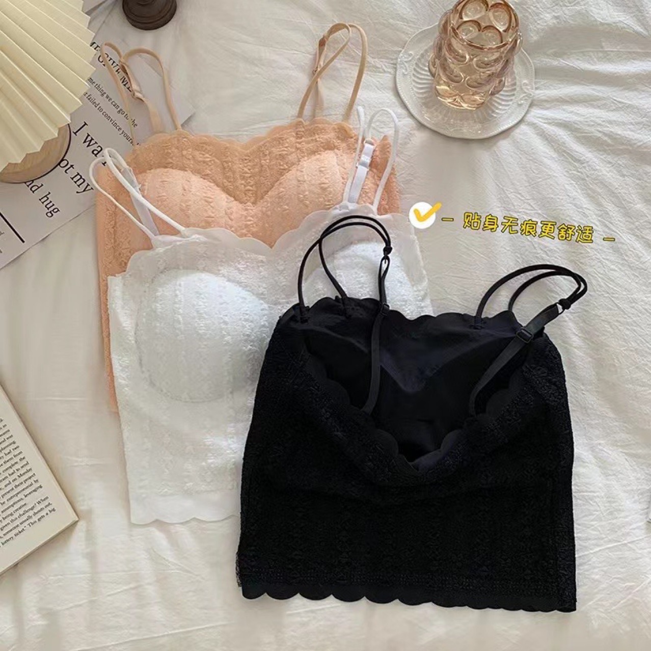 Summer lace black tube top