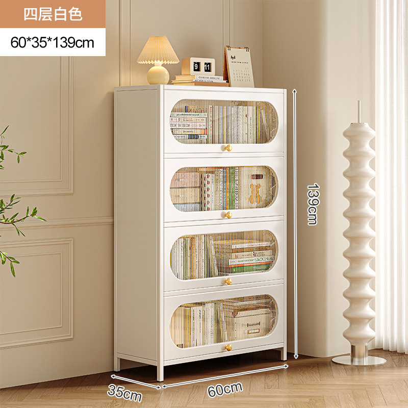 Librería de acero con puerta de armario, armario a prueba de polvo, armario de almacenamiento, armario de exhibición para el hogar para niños, armario de almacenamiento contra la pared, estantería de piso a techo