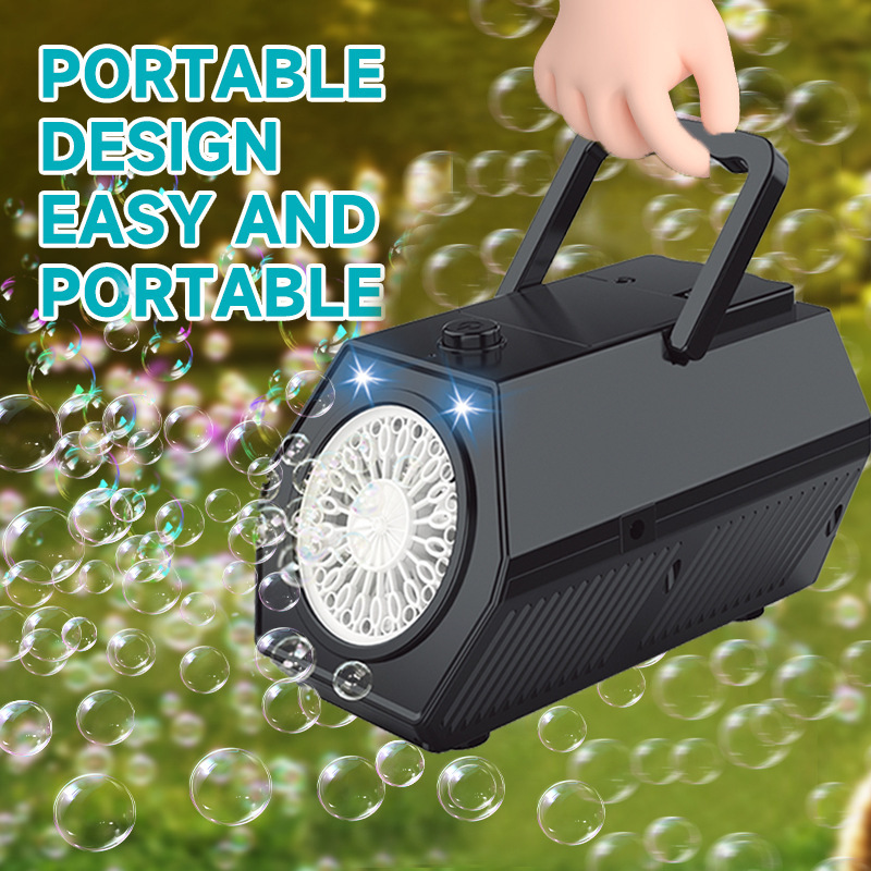 Cross-Border Wedding Bubble Machine Rechargeable Version Stage Bubble Machine Electric Light Outdoor Children's Popular Toy for Stall Setup