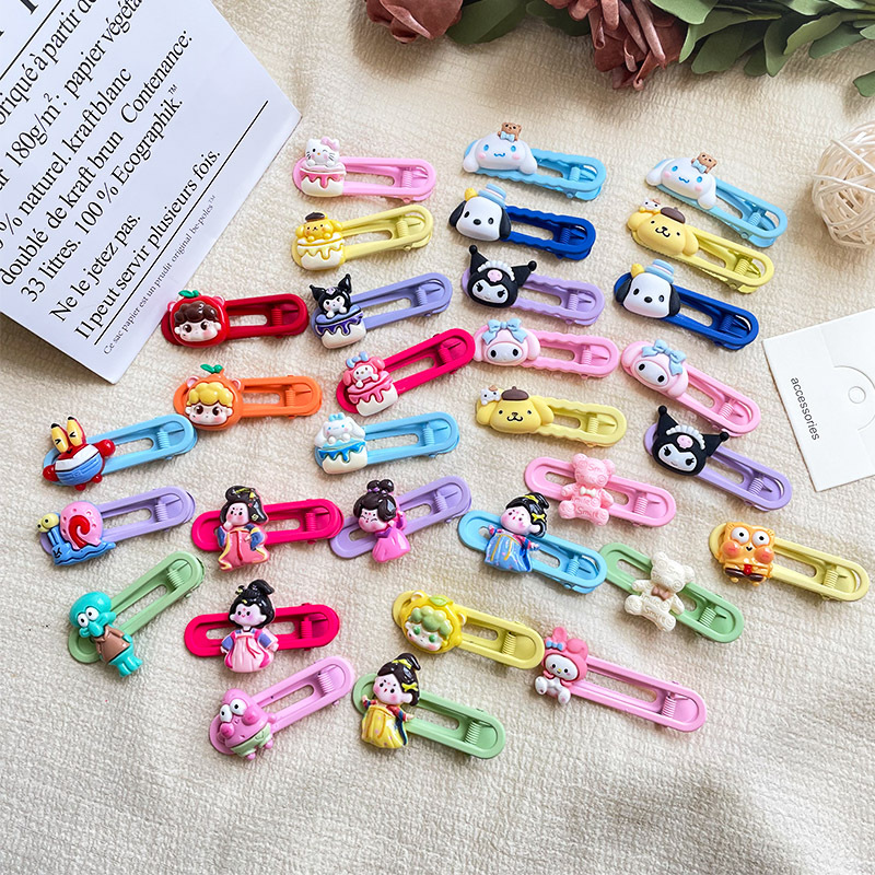 Primavera nueva historieta Sanrio oval metal horquilla linda chica dulce lado Bangs hairpin tocado