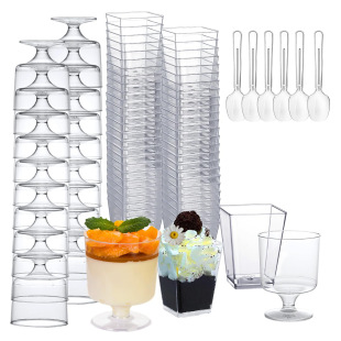 Trapezoidal Round Mousse Dessert Cup Yogurt Parfait Appetizer Cup Mini Pudding Fruit Ice Cream Cup