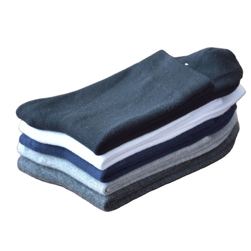 Manufacturer wholesale autumn and winter men's bamboo fiber stockings business men's socks solid color comfortable sweat-absorbent antibacterial and deodorant