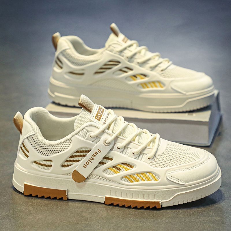 Zapatos de hombre nuevos zapatos blancos de verano de moda coreana versátil zapatos de skate transpirables juveniles zapatos deportivos casuales de moda para hombres
