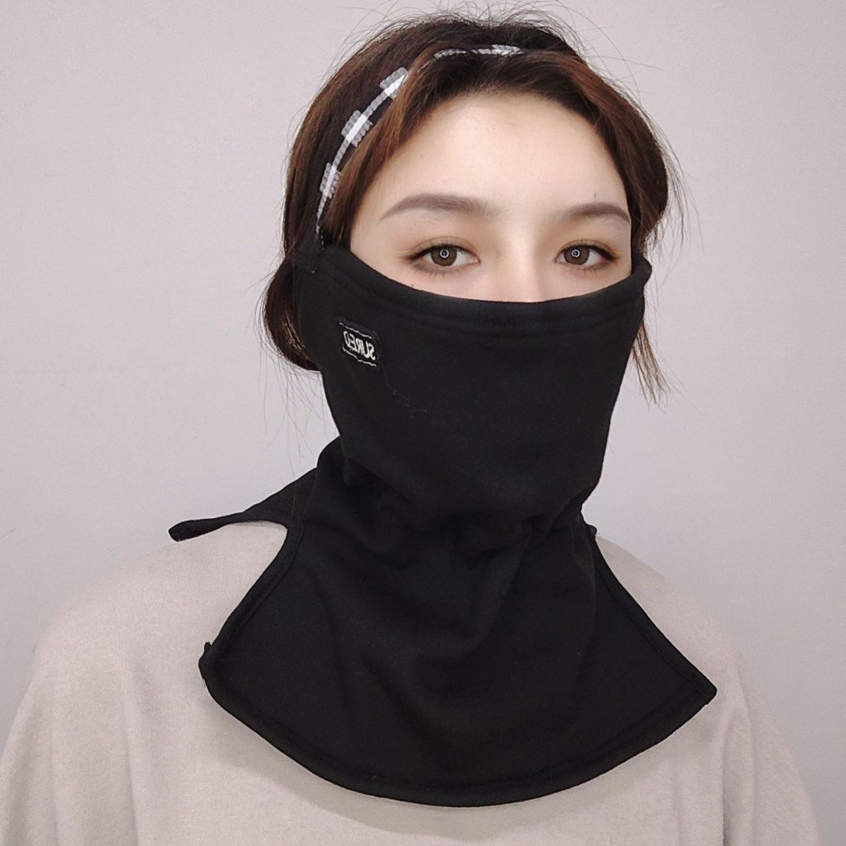 올인원 스웨이드 머리에 목도리 착용 겨울 두께 보온 남성용 목도리 목도리