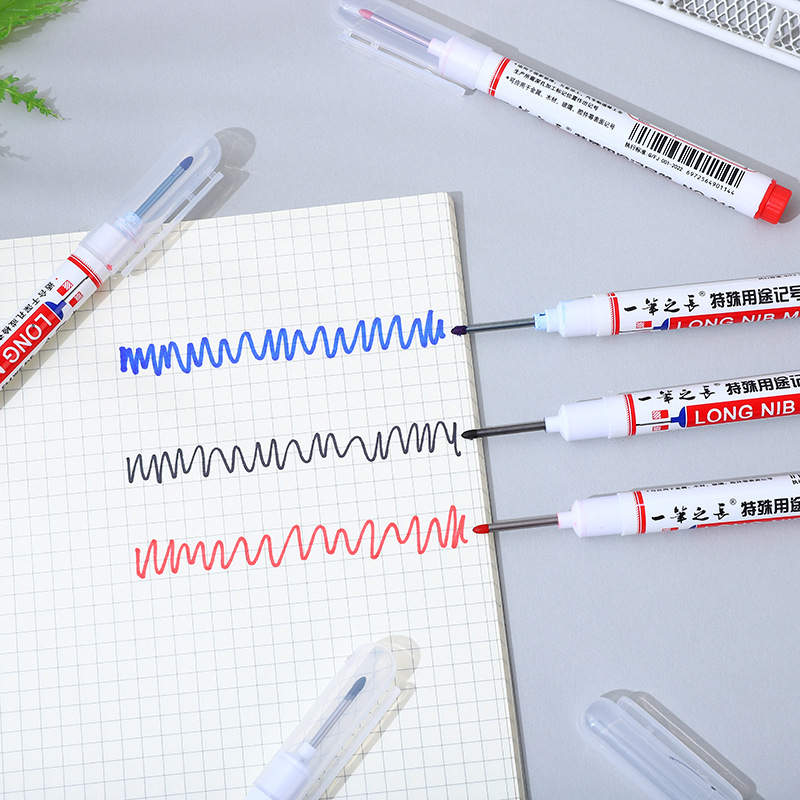 Long handle marker, woodworking pen, deep mouth tile marking pen, extended special oily marker, bathroom installation pen