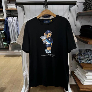 Summer Classic Bear Print Men's and Women's Short-sleeved Pu
