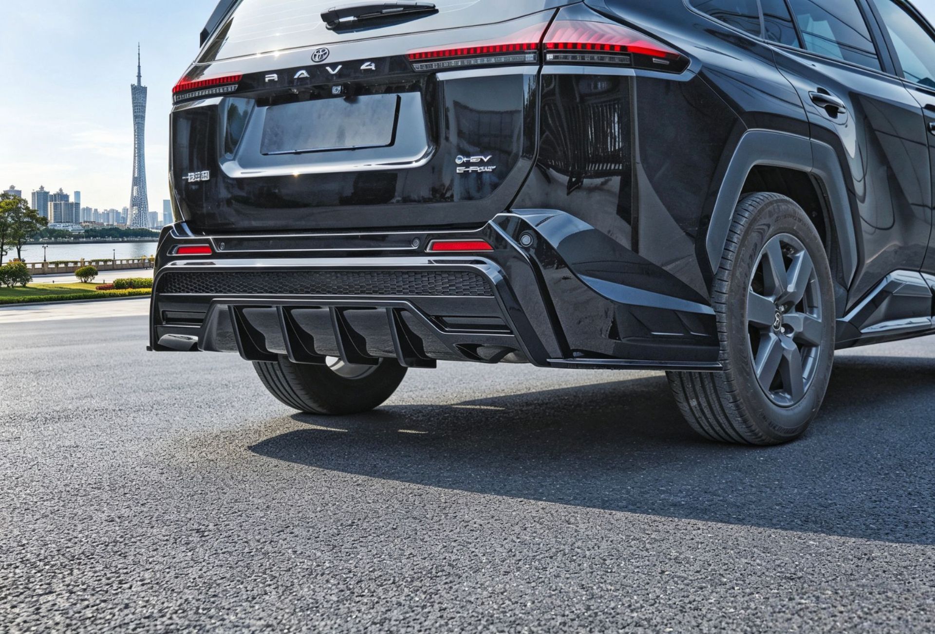 Suitable for 26 Models of Rav4, Rongfang, and Wildlander Modified Front Spoiler, Side Skirts, Rear Bumper, Roof Wing, Rear Diffuser, and Louvered Spoiler