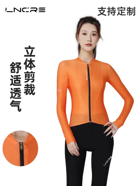 Women's Long-Sleeved Cycling Clothing, Mountain Bike Women's Professional Sports Moisture-Wicking Thin Outdoor Cycling Equipment, Spring and Autumn Models