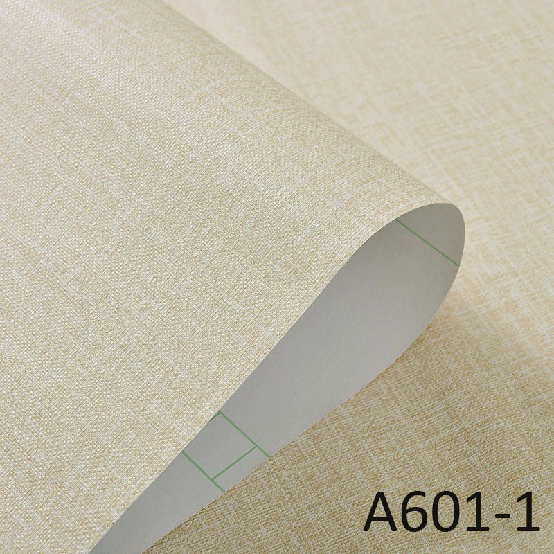 Self-Adhesive PVC Wallpaper, Imitation Linen Pattern, Waterproof & Moisture-Proof, Various Widths