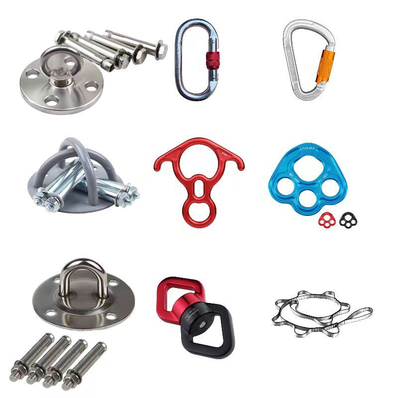Aerial Yoga Hammock Accessories Trx Fixed Disc Swing Sandbag Hanging Disc Automatic Lock Universal Ring Chrysanthemum Rope Carabiner