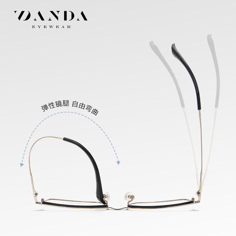 El nuevo espejo plano de titanio puro F51106 para hombres se puede equipar con gafas de miopía, galvanoplastia IP, marco óptico de moda con marco cuadrado