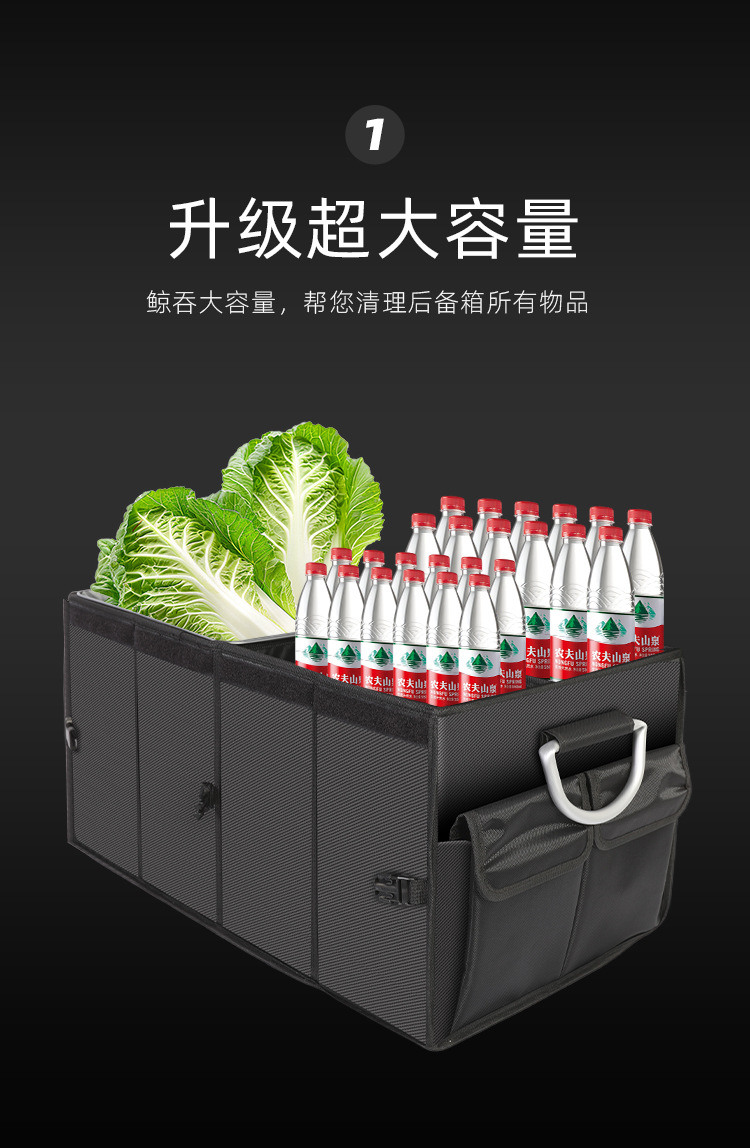 Cross-Border Car Trunk Waterproof Storage Box, Large Capacity, Foldable Storage Box