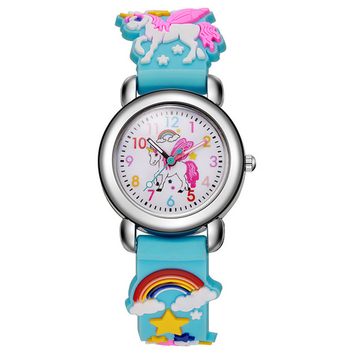 Cross-border cartoon children's sports water-resistant silicone 3D stereoscopic pointer electronic watch for students, cute quartz watch