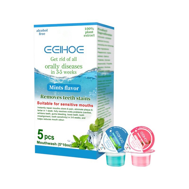 EELHOE jelly cup mouthwash oral cleaning odor tooth stains smoke stains breath fresh disposable portable
