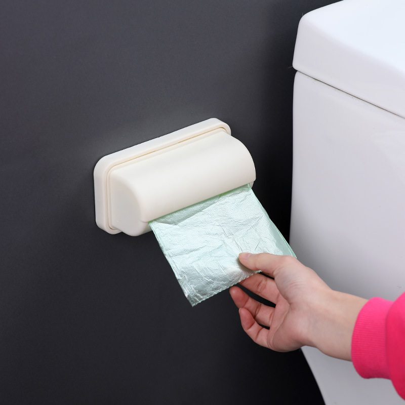 Bolsa de basura de cocina artefacto de almacenamiento extraíble creativo montado en la pared bolsa de plástico sin perforaciones bolsa de basura en caja de almacenamiento