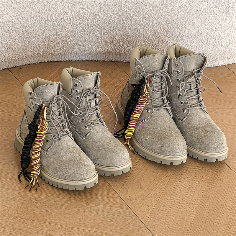 Unisex High-top Hiking Martin Boots Height Increasing Work Shoes_voghion.com