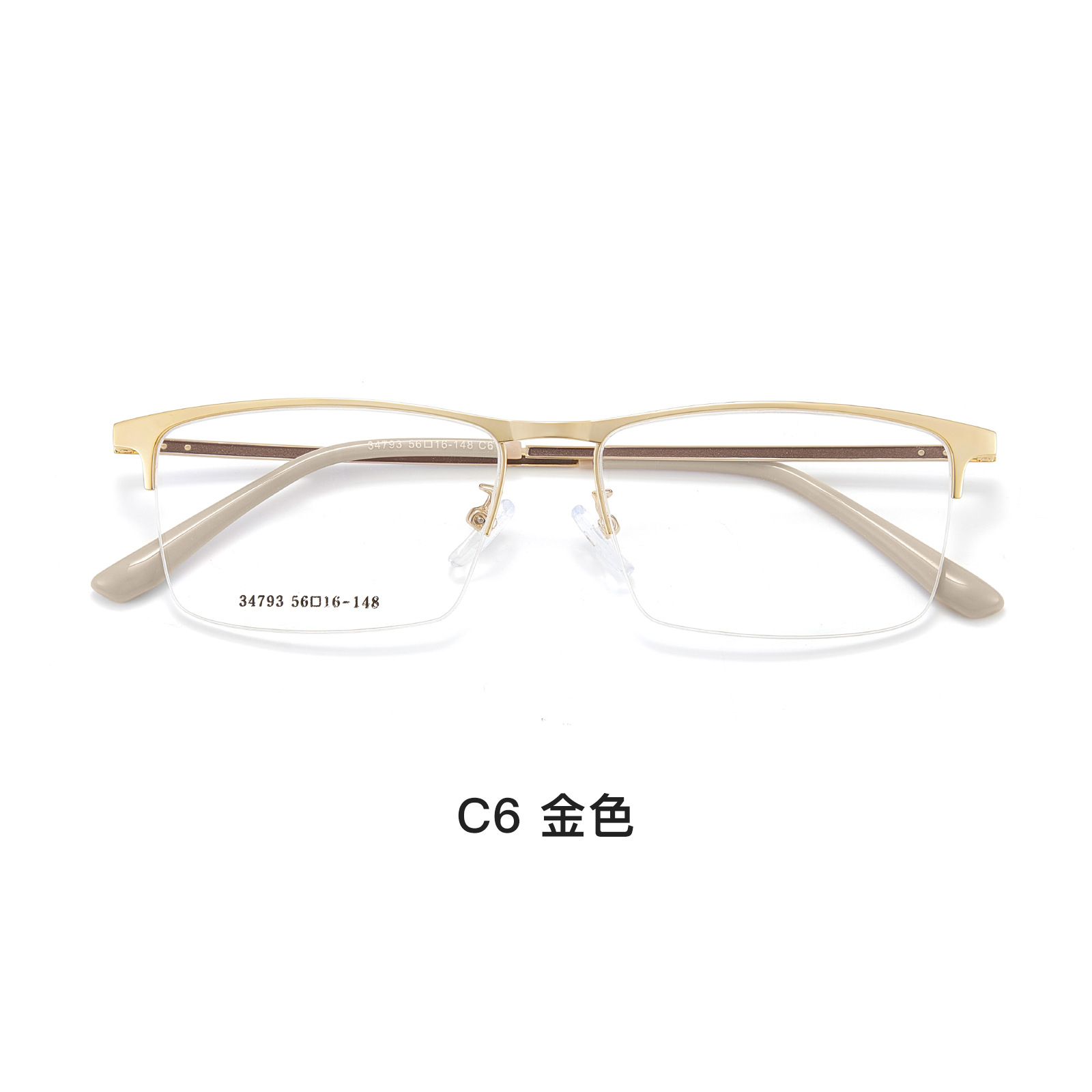 VOSS temperamento hombre de negocios medio marco marco de gafas aleación de alta calidad vacío IP galvanoplastia anticorrosión al por mayor gafas