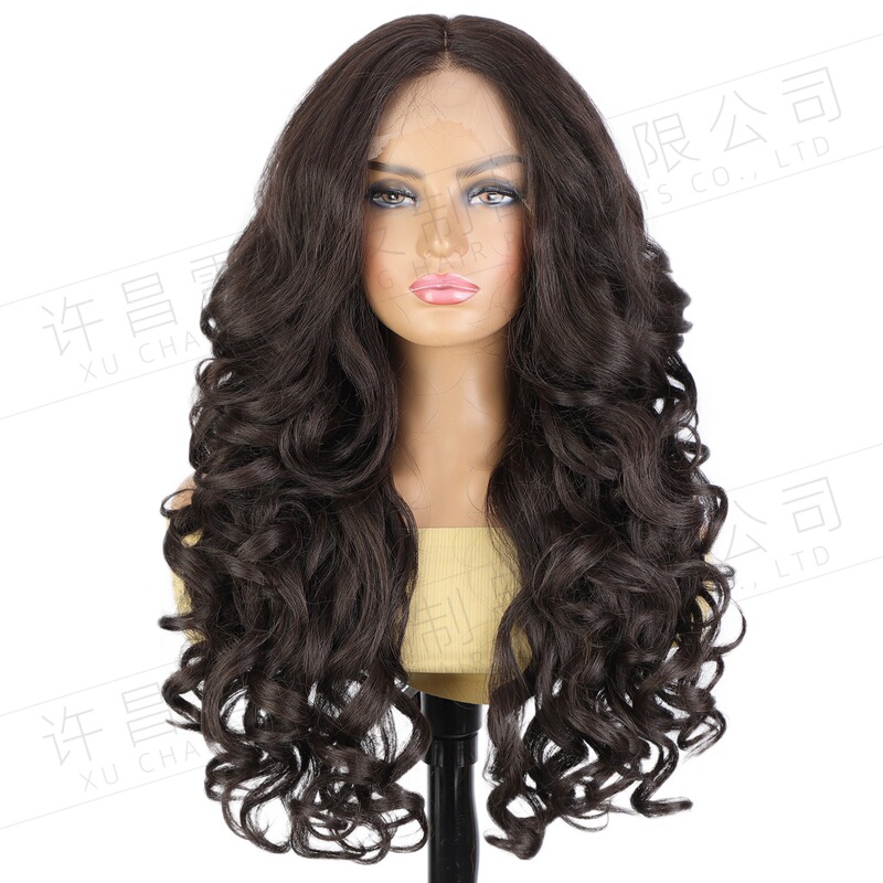 欧美假发女蓬松yaki前蕾丝假发长卷发外贸头套13*6化纤假发女wigs|undefined