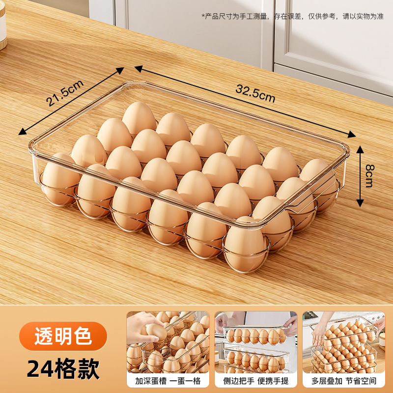鸡蛋收纳盒新款食品级厨房家用冰箱鸡蛋架PET透明带盖分格保鲜盒|undefined