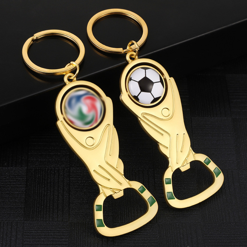 World Cup Keychain 2026 Usa-Canada-Mexico World Cup Trophy Bottle Opener World Cup Keychain Pendant Custom-Made